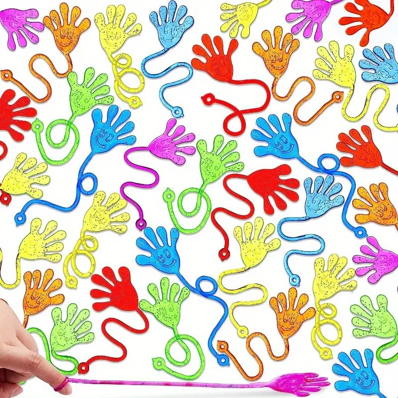 10/20/30pcs Tpr Soft Gel Highly Elastic Stretchy Glue Hand, Powder Wall Climbing Playful Prank Stick Hands, Stress Relief Fidgeting Toy, Stretchable Stress Relief, Stress Relief Gadgets