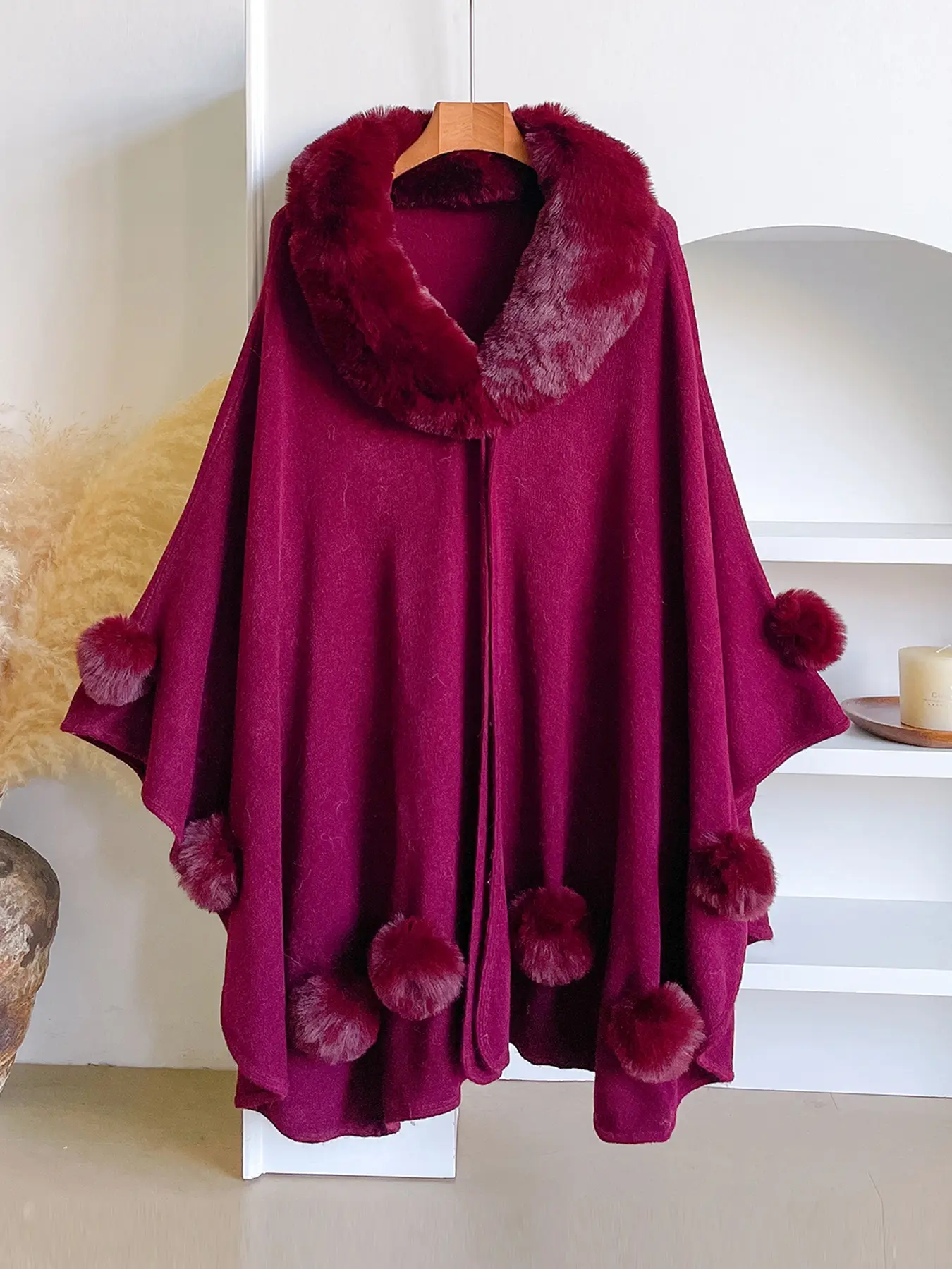 Women's Winter Fitted Plain Coat, Elegant Daily Wear, Fashionable Warm Everyday Clothing for Cold Weather, Comfortable & Stylish Outerwear, Shawl