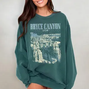 Bryce Canyon National Park Sweatshirt - Utah Comfort Colors Pullover, Utah Crewneck, Vintage 90s Nature Gift, Hiking Adventure Souvenir DC4