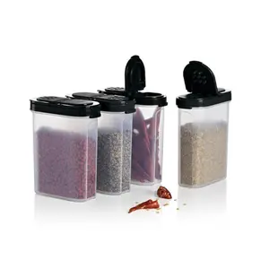 Tupperware Spice Shakers 4-Pack ½-cup & 1-cup Containers with Dual-Sided Seals for Easy Dispensing Airtight Storage Dishwasher Safe Not Microwave Safe