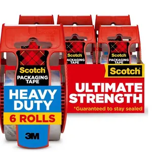 Scotch Heavy Duty Shipping Packaging Tape Dispensers, 1.88" x 27.7 yd, 6 Pack