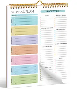 Weekly Meal Planner with Grocery List, Magnetic Fridge Planner, 50 Tear-Off Sheets, 5.83 x 8.54 Inch Meal Prep Pad, Wall-Mountable Kitchen Planner with To-Do List and Daily Schedule