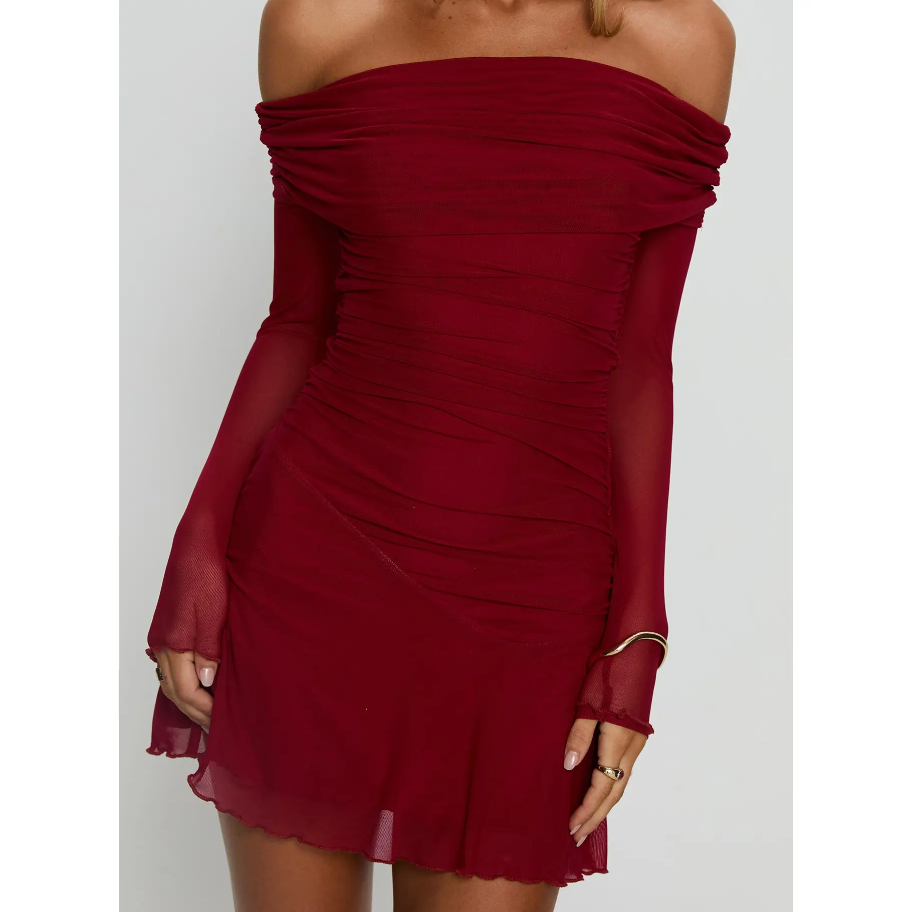 off the shoulder dress homecoming Berylove Women Burgundy Homecoming Dress Off The Shoulder A Line Satin Appliqued Cocktail Dress, Burgundy / US6
