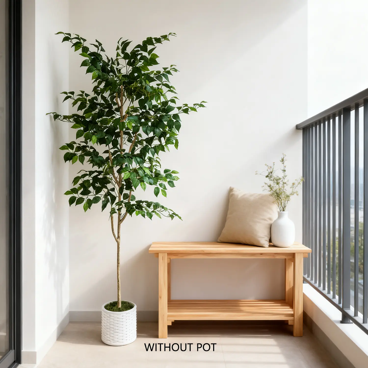Large Artificial Ficus Tree 180-210cm, Modern Home Garden Decor, House Plants Decor, Indoor Outdoor Use, Outdoor Fake Plants, Outdoor Faux Plants, Decorative Fake Plants, Christmas Thanksgiving Spring Greenery Decoration, Artificial Trees