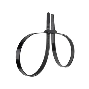 4-Pack Black Nylon Handcuff Ties 13x500mm Heavy-Duty with Extra Strength Safety Locks for Secure Handling