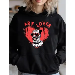 Horror Movie Art The Clown Terrifier Hoodie Cozy Pullover For Horror Lovers Casual Long Sleeve Sportswear