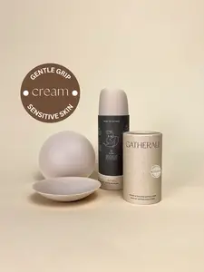 Gatherall Gentle Grip Nipple Covers in Cream -  100% Opaque, Waterproof, Sweatproof, Washable, Reusable, Gently Adhesive Nipple Covers for Sensitive Skin
