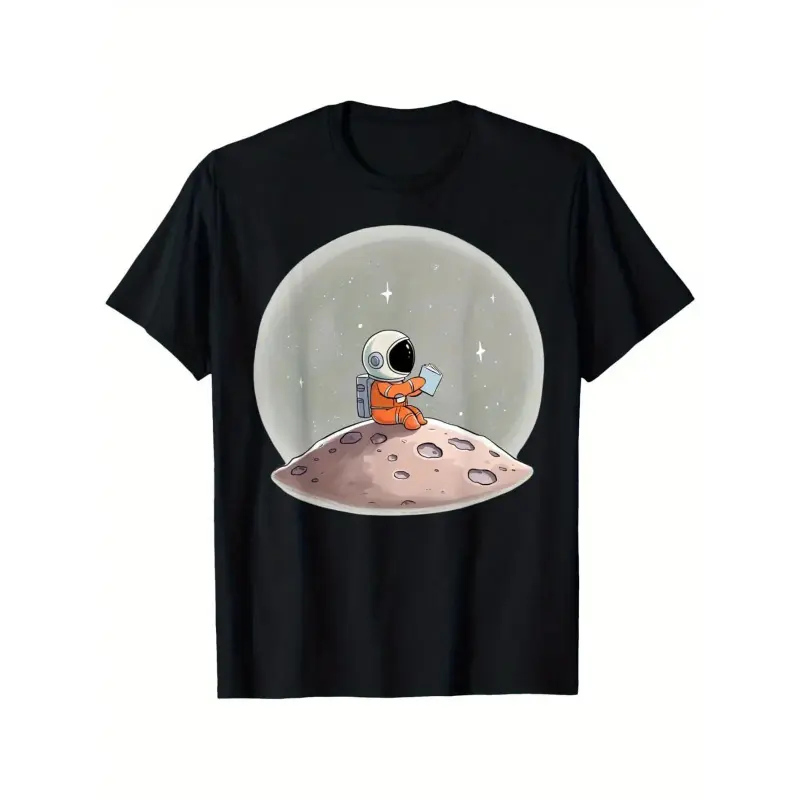Comfortable Pure Cotton Space Tee – Unisex, Crew Neck Short-Sleeved T-Shirt for Teachers & Astronauts