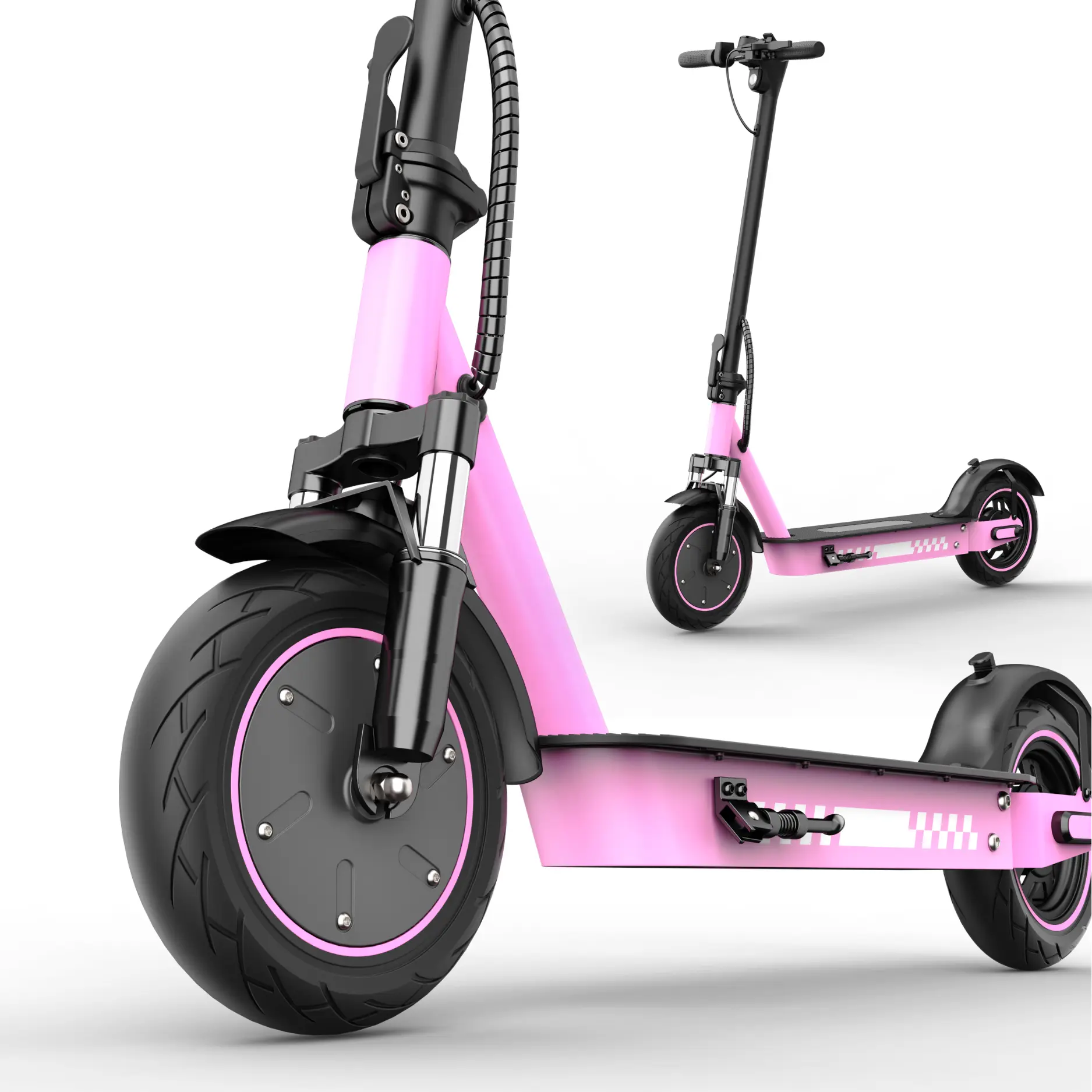 Pink Electric Scooter for Adults (6+ Years), 350W Motor, 19MPH Foldable E-Scooter, 36V 12Ah Battery 40-50KM Range, 10" Honeycomb Tires, Dual Suspension, Bluetooth, GPS, Multifunctional App Control, Cruise Mode, Dual Disc/Drum Brakes, LED Display, 17 kg, 6