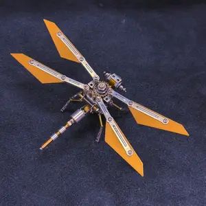 Steam Punk Insect Mechanical Dragonfly Sharp Wing Tourist Handmade DIY Desktop Creative Ornament, Birthday Gift, Graduation Gift