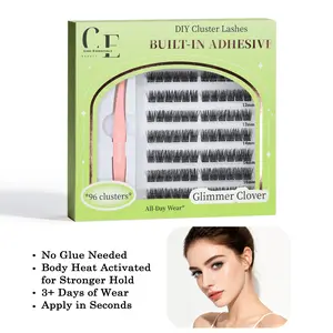 BODYHEAT No Glue Needed Lash Clusters – Self Adhesive, Heat Activated for Stronger Hold, Lightweight & Reusable