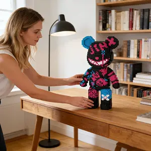 Graffiti Monster Bear 3D Puzzle Building Block Ornament, Unique Home and Office Decoration for Parties, Ideal Gift for Thanksgiving and Christmas