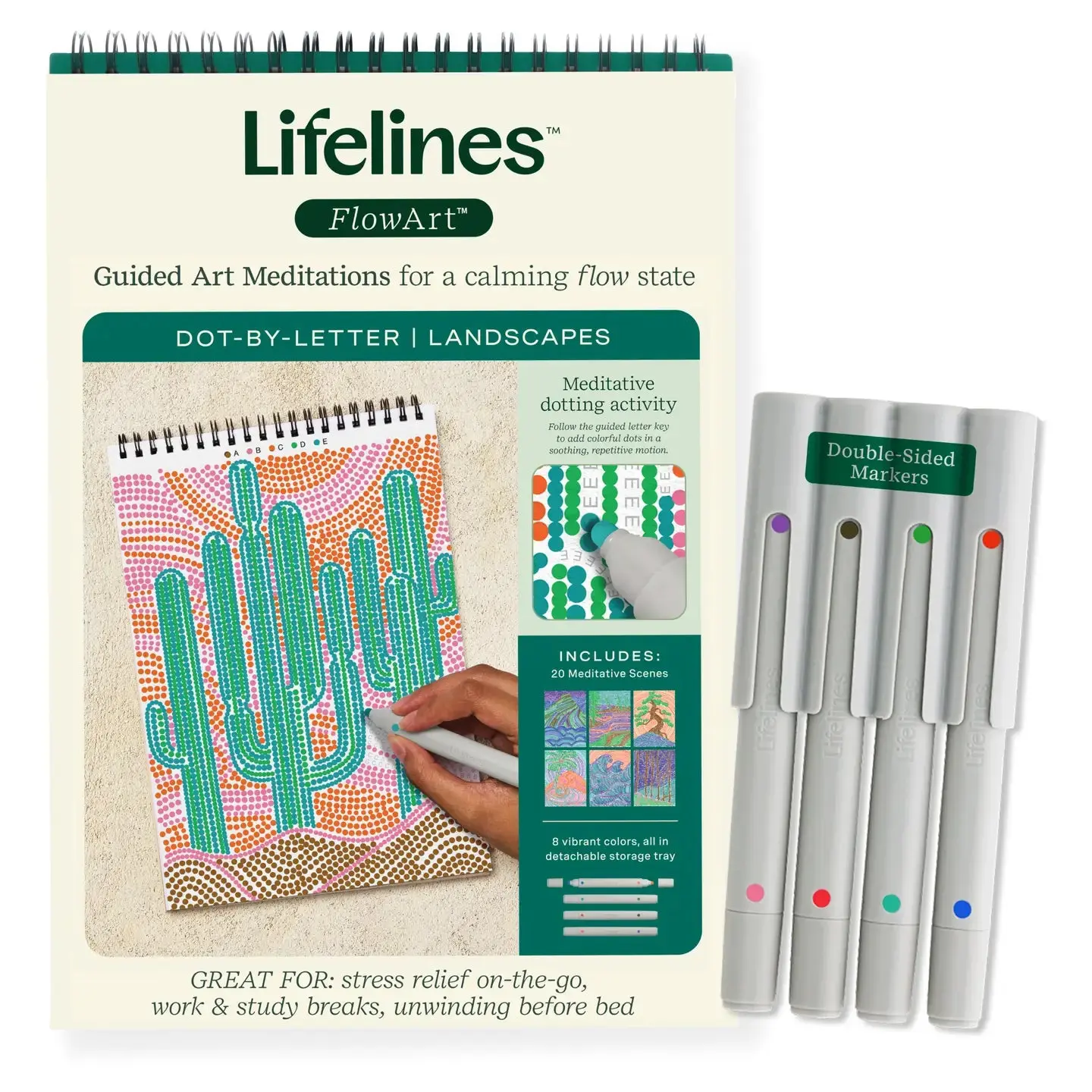 Lifelines FlowArt Dot By Letter Landscape Kit, Unisex Art Drawing Supplies, DIY Craft Kits, Educational Toys & Hobbies Art Supply
