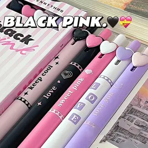 5-Pack Cute Push Button Gel Pens for Students, Stylish and Design, Smooth Writing Pen, 0.5mm Fine Point Signature Pens for Study & Note-Taking