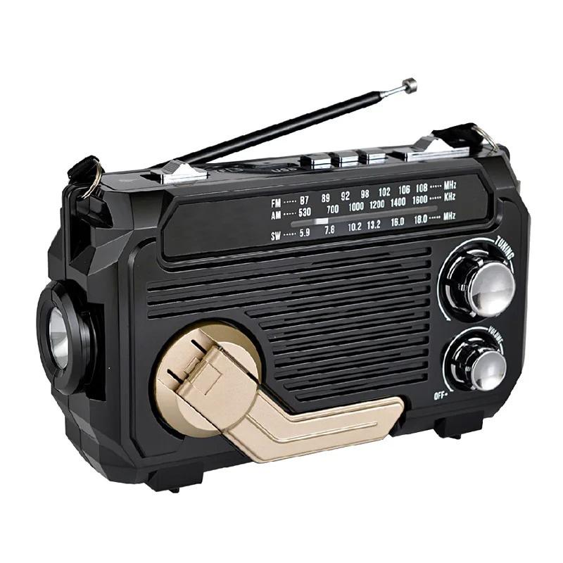 Emergency Weather Alert Radio Hand Crank Radio Emergency Weather Radio Portable Power Bank Usb/Solar/Hand Crank Charging, Bluetooth Loud Volume