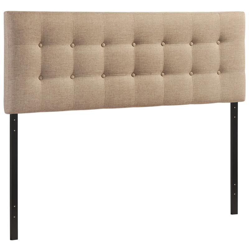 Modway Emily Queen Upholstered Fabric Headboard in Beige