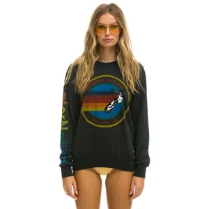 AVIATOR NATION MALIBU CREW SWEATSHIRT - CHARCOAL