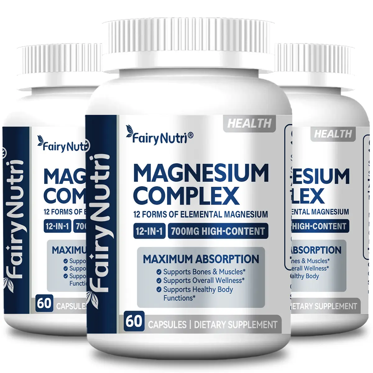 MAGNESIUM COMPLEX 12-IN-1 | Enhanced Formula | 12 Forms of Magnesium Complex | High Absorption | 700 mg per Serving | 60 Capsules | Made in USA summerwins