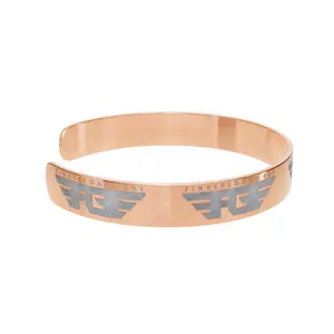 FGE engraved Cuff Bracelet - Personalized Metallic Jewelry Gift