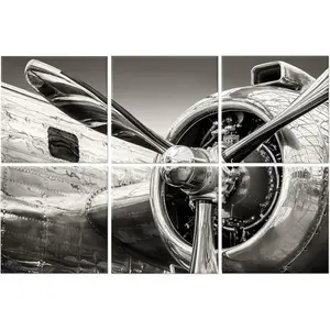 6 Pack Decorative Art Acoustic wall panels, Acoustic  than ,  Sound Absorbing and Soundproof wall panels for Recording studio and , 72x48 inch--Aircraft propeller