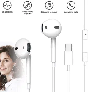 Earbuds Type-C Headphones Wired Headphones for iPhone 15 Pro Max, Plus, iPad Pro, Samsung, and Android Phones