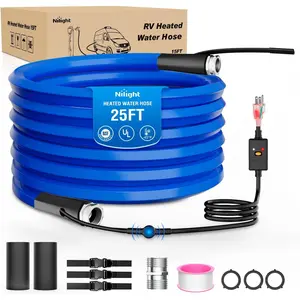 Nilight 25FT Heated Water Hose RV 5/8Inside Diameter -45°F Freeze Protaction Antifreeze Garden Drinking Hoses with Saving Thermostat and Smart Heat System for Winter Camper Supply Accessories