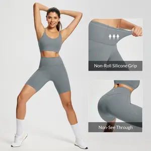 baleaf freeleaf stretchy Women's 8" Biker Shorts with Pockets High Waisted Workout Yoga Customizable Shorts Free-cut High-rise Shorts