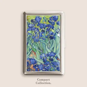 Vincent van Gogh Irises Vintage Cigarrette Case Zigarettenetui Wallet Vintage Metal 100s Box Blunt Holder Gift