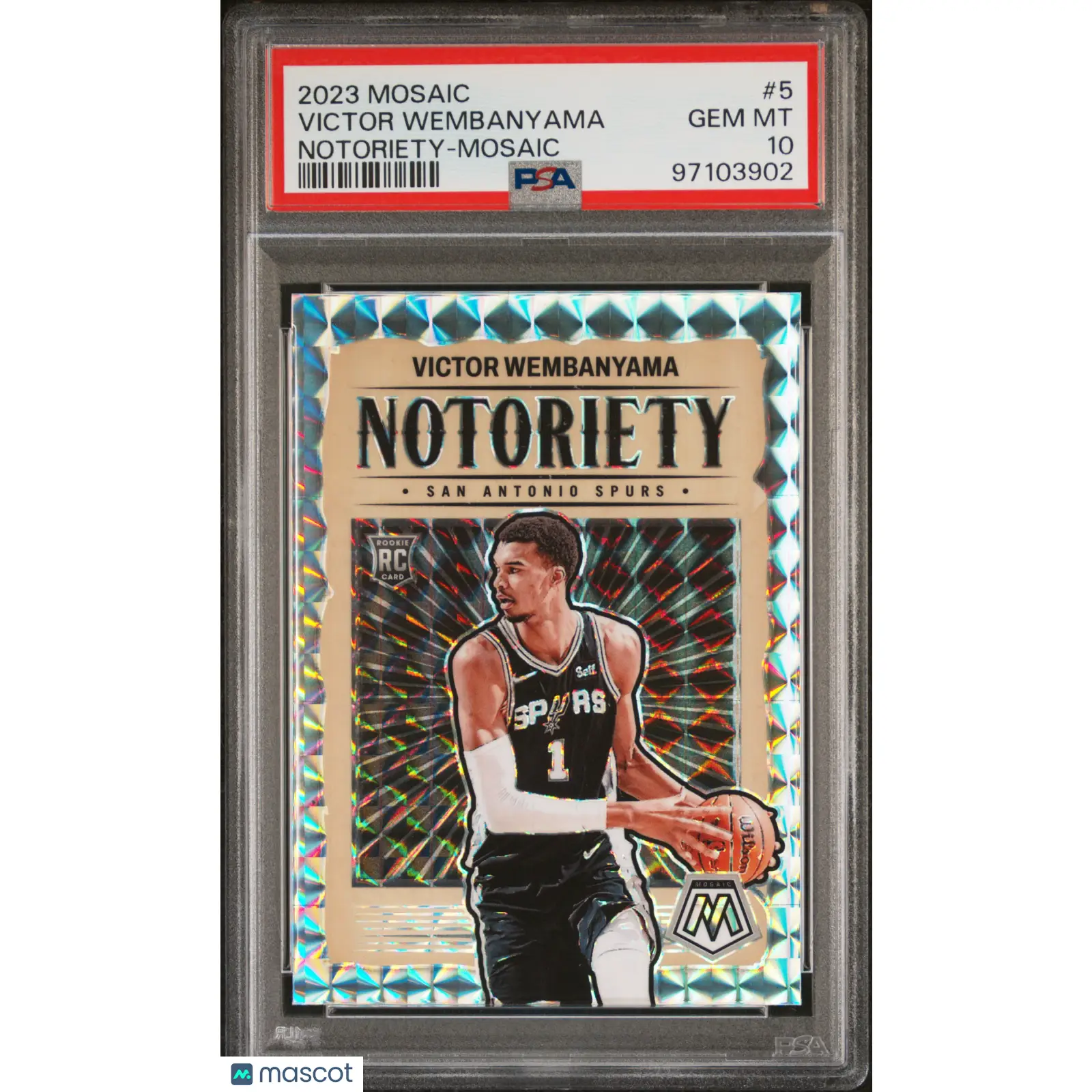 Victor Wembanyama PSA 2023 Panini Mosaic Notoriety #5 10