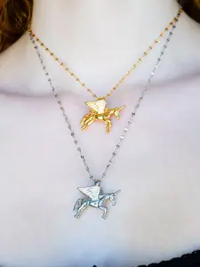 Flying Unicorn Necklace | Gold & Silver