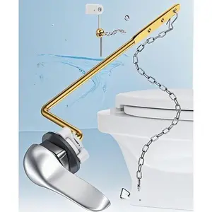 Side Mount Toilet Tank Repair Kit, Universal Flush Handle Replacement with Chain Lever, Compatible with Multiple Toilet Brands, Durable Metal Construction, Easy DIY Installation for Tank Flusher Mechanism