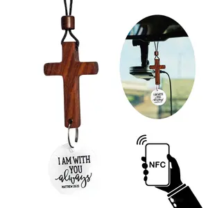 Bible Verse Car Rearview Hanging Cross Ornament, Daily Encouragement, Christian Accessories for Vehicle,Accessory for Car Mirror Decor Spiritual Touch Ideal Gift for Holidays - Automotive