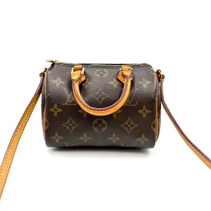 Pre-owned Louis Vuitton AS SHOWN Clutches & Wristlets HZ 4594 Monogram Nano Speedy Shoulder Bag 26.05.22