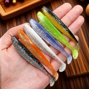 TikTok Viral! Dual-Tone Silicone Swimbait Lure, 3.5g 90mm Realistic Wobbler for Bass Trout Fishing, Lifelike Action in Fresh/Saltwater, 7 Bright Colors.