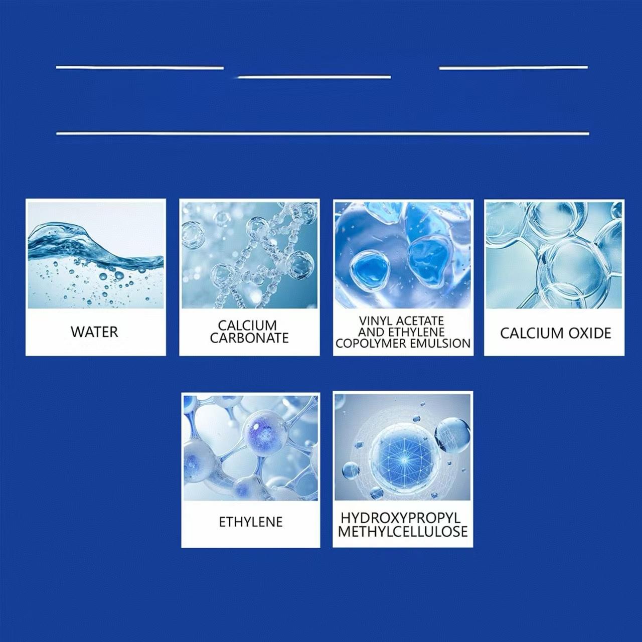 Wall crack repair paste for waterproofing, moisture-proofing and mold-proofing. Repair for indoor and outdoor walls. Household latex wall repair. Repairing peeling and cracking of walls. Repairing adhesive for holes. Repairing wall plastering paste.