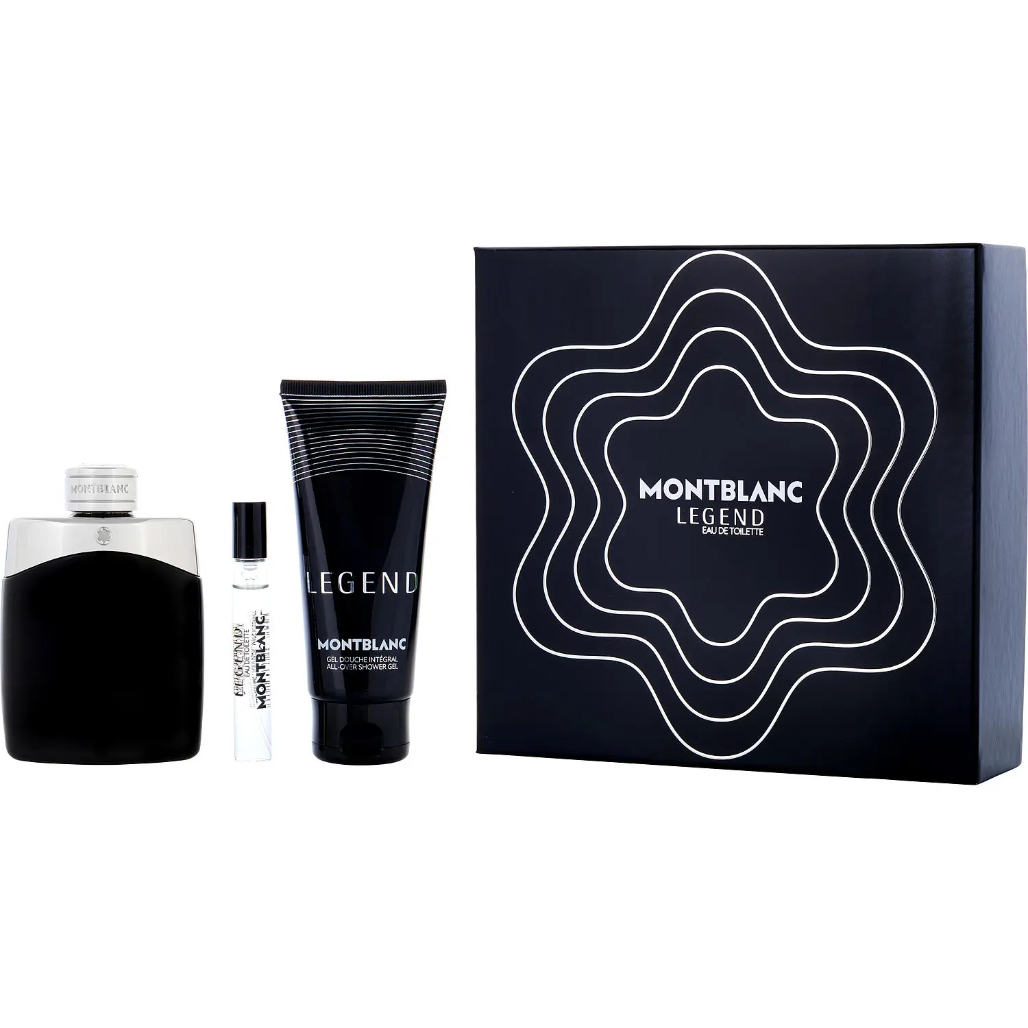 Mont Blanc Legend Set-Edt Spray 3.3 Oz & Shower Gel 3.3 Oz & Edt Spray 0.25 Oz For Men