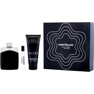 Mont Blanc Legend Set-Edt Spray 3.3 Oz & Shower Gel 3.3 Oz & Edt Spray 0.25 Oz For Men