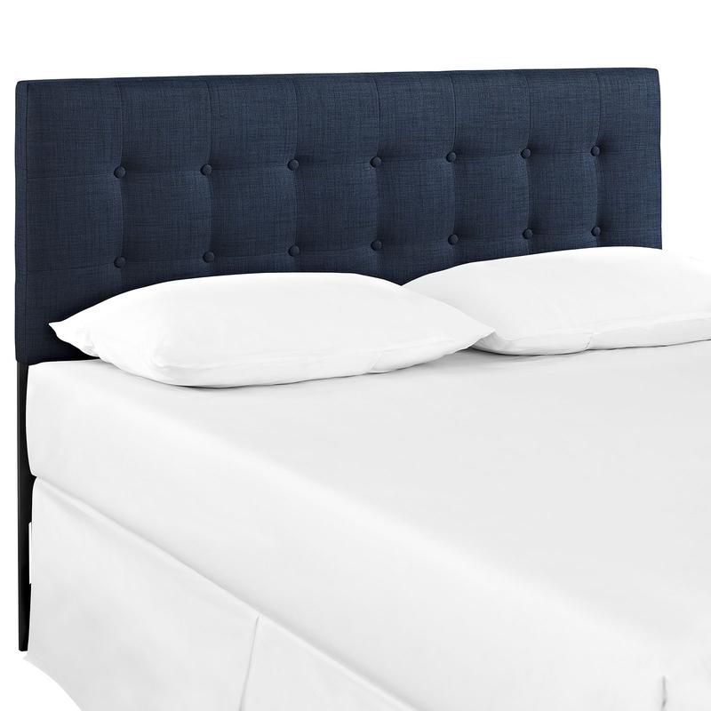 Modway Emily King Upholstered Fabric Headboard in Navy