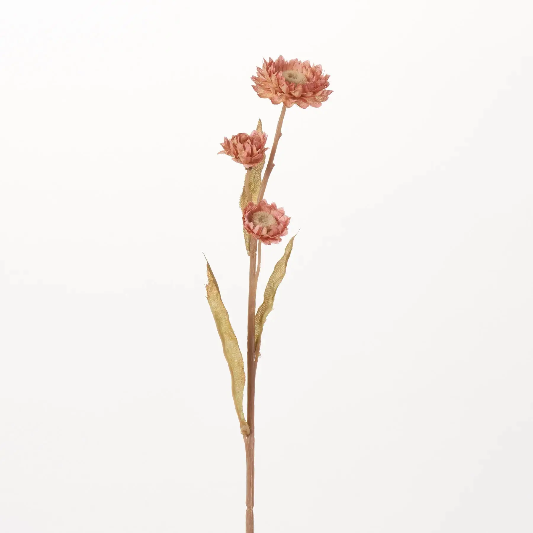 24 in Bendable Blush Pink Silk Marigold Bloom Calendula Single Stem Artificial Flowers, Wired Branches Floral Spray for Home Vase Decor