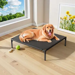 Durable Beds Elevated Dog Bed - Indoor & Outdoor Use, Breathable Cooling Mesh Pet Cot, Easy to Clean, No Assembly Tools Needed, Comfortable for All Breeds