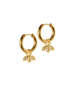 Huggie Charm Earrings - Amara Gold