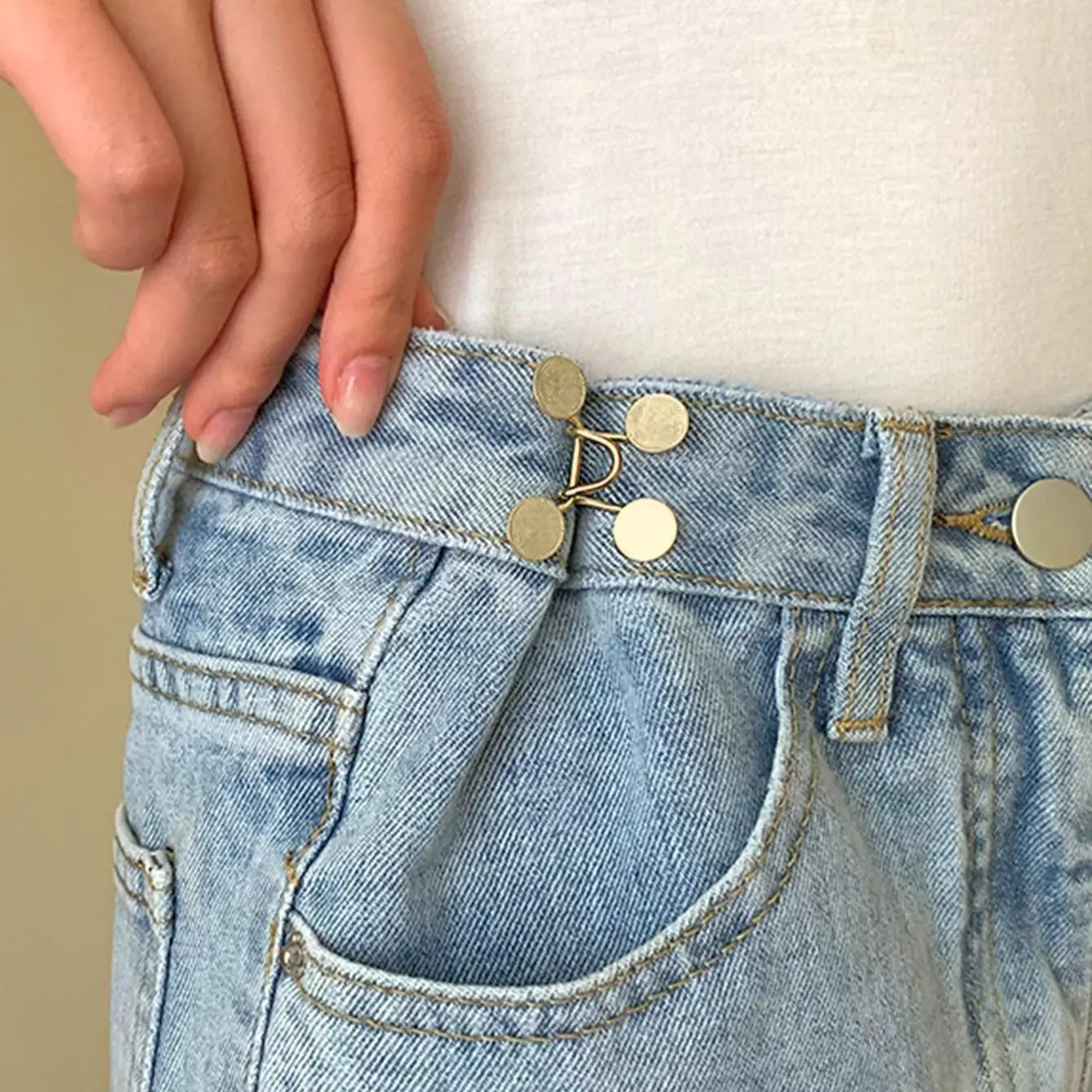 Detachable Jeans Waist Button Set, 2 Counts Metal Trousers Buttons, Sewing Accessories for Pants