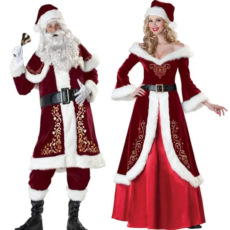 Jolly Duo Santa Couple Costume Set - Spread Twice the Holiday Cheer!