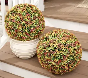 Set of 2 Oversized Faux Floral Spheres – Harvest Multi Outdoor Decor