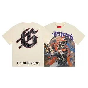 Young Sports Fashion Printed Short Sleeve Tops apricot Godspeed T Shirts Men Women Couples Streetwear GOD SPEED T-shirt Tee