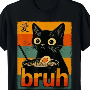 Cat Puberty Funny Meme Graphic Cotton T-Shirt, Cute Humorous Cat Casual Crew Neck Tee Ideal Holiday Gift