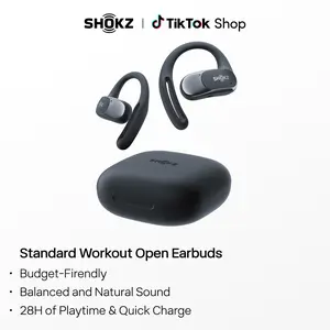 Shokz OpenFit Air - Open-Ear Headphones, True Wireless Earbuds, Water Resistant, Comfortable, Secure Earhooks for Daily Use