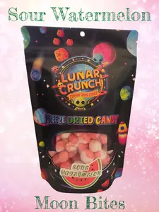 Freeze-Dried Sour Watermelon Moon Bites, Candy, Snack, Candies, freeze-dried candy