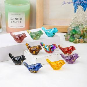 natural amethyst crystal bird statue, 1 count reiki stone figurine, crystal carvings fengshui figurine for pet memorial ornament, home garden decoration, real shiny stone, crystal bunnies