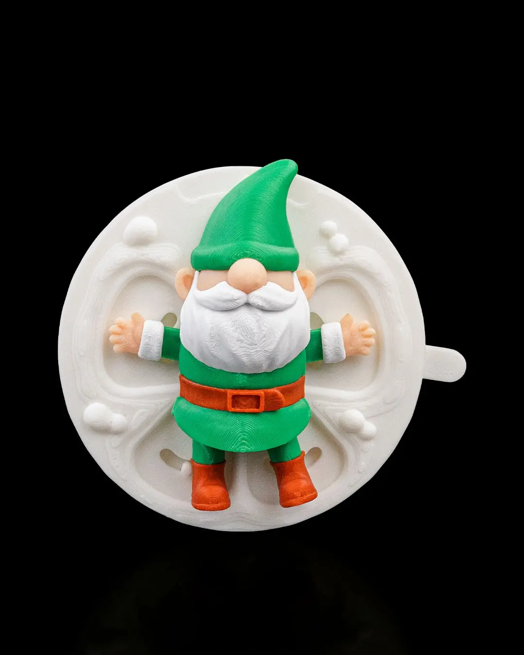 Snow Motion Plastic Snowflake Design Winter Theme Gnome Figurine for Festive Decor
